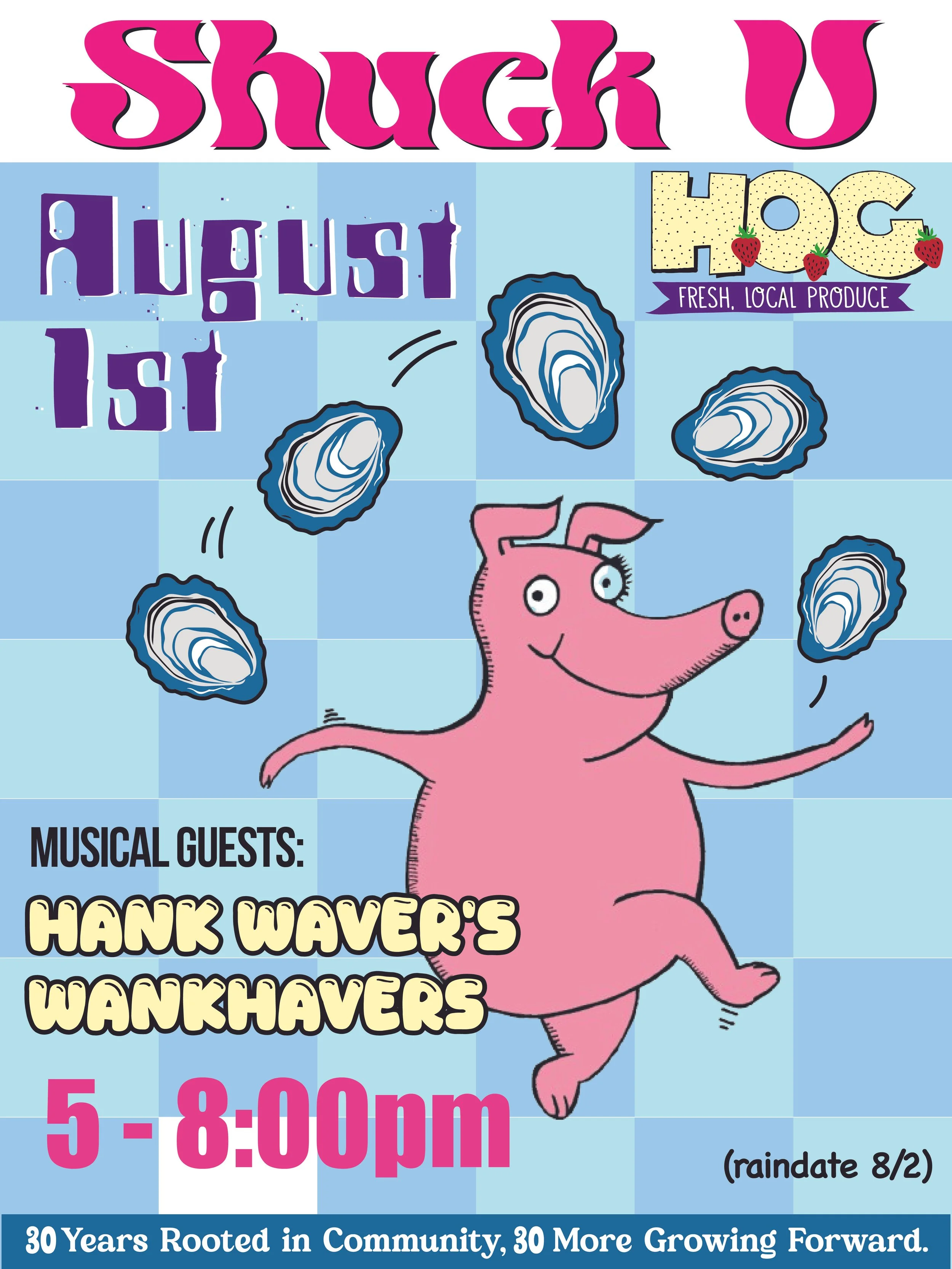 Shuck U BBQ with musical guests Hank Waver's Wank Havers