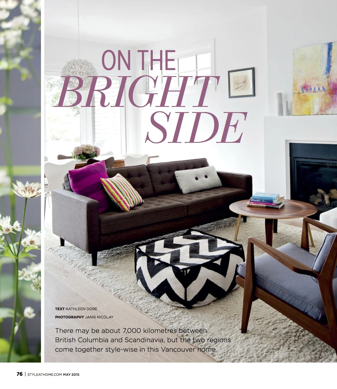 Style at Home Magazine. 2015. deb chaney Feature painting 'birds on a wire'