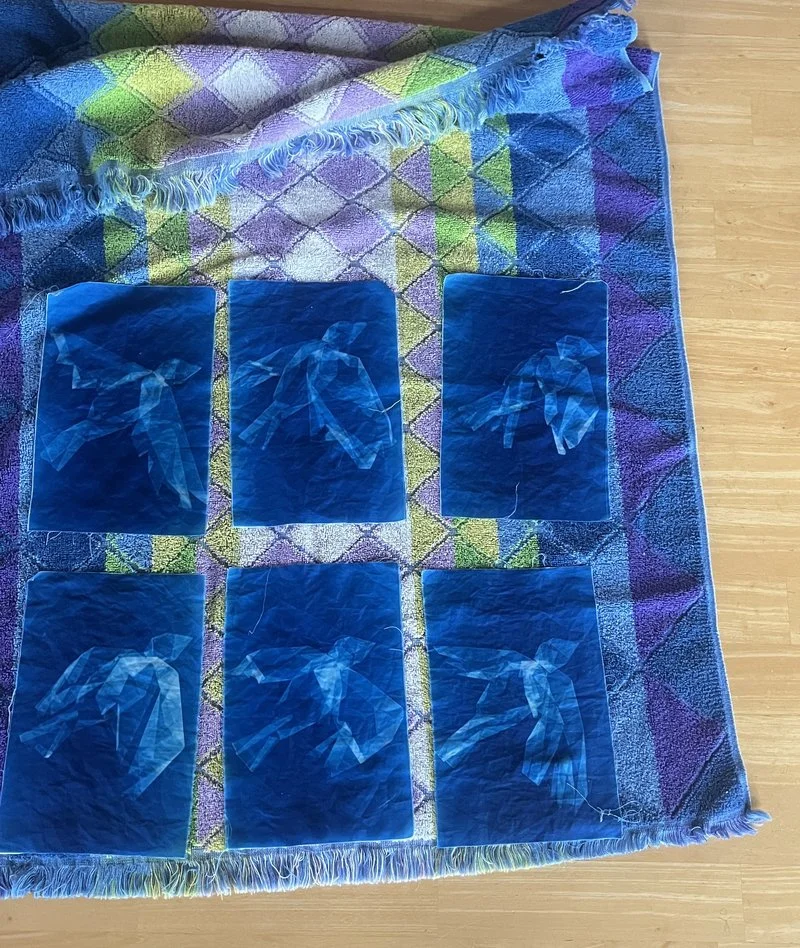   Experimental cyanotype frames used as part of Micah’s analogue animation explorations.  