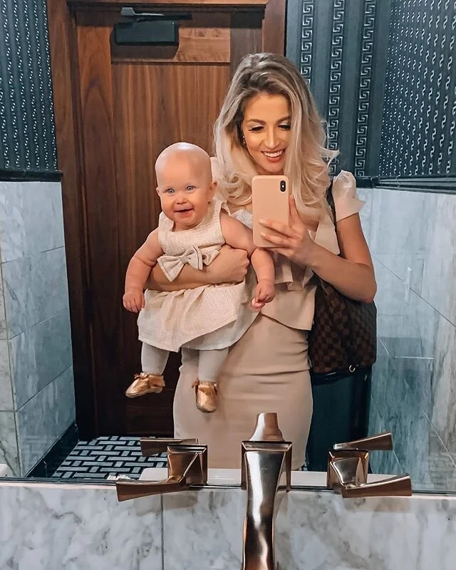 Lola&rsquo;s first wedding 💒💕 we celebrated our sweet friend, @megcarroll11 &amp; had the best time dancing and playing with all of our girls! 🍷 This is the only *real* photo we took last night, and it may be a bathroom selfie but at least it&rsqu
