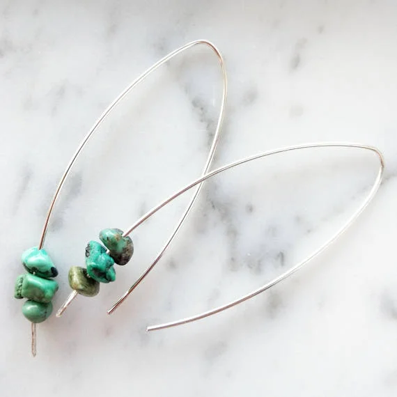 Happy Fox Studio - Handmade, Long, Turquoise Earrings