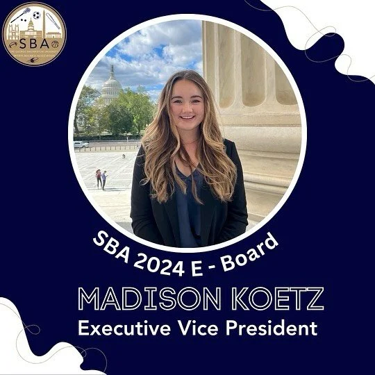 We would like to congratulate Madison Koetz for her promotion to Executive Vice President! She will be working in tandem with Mark moving forward, and we are ecstatic to have her helping lead the Executive Board and know she will do great things.