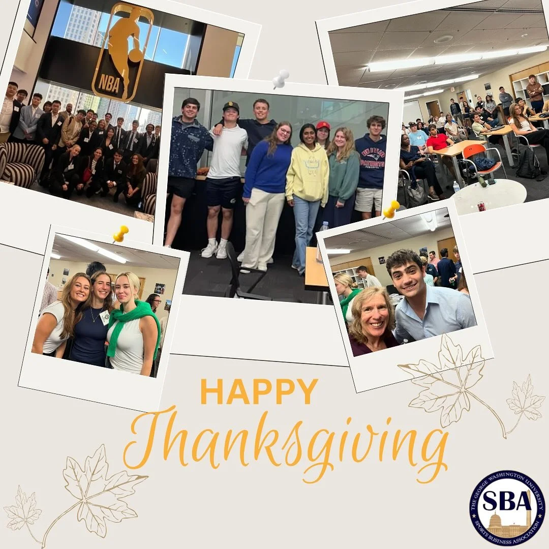 The GW Sports Business Association wishes you a happy Thanksgiving, from our family to yours!