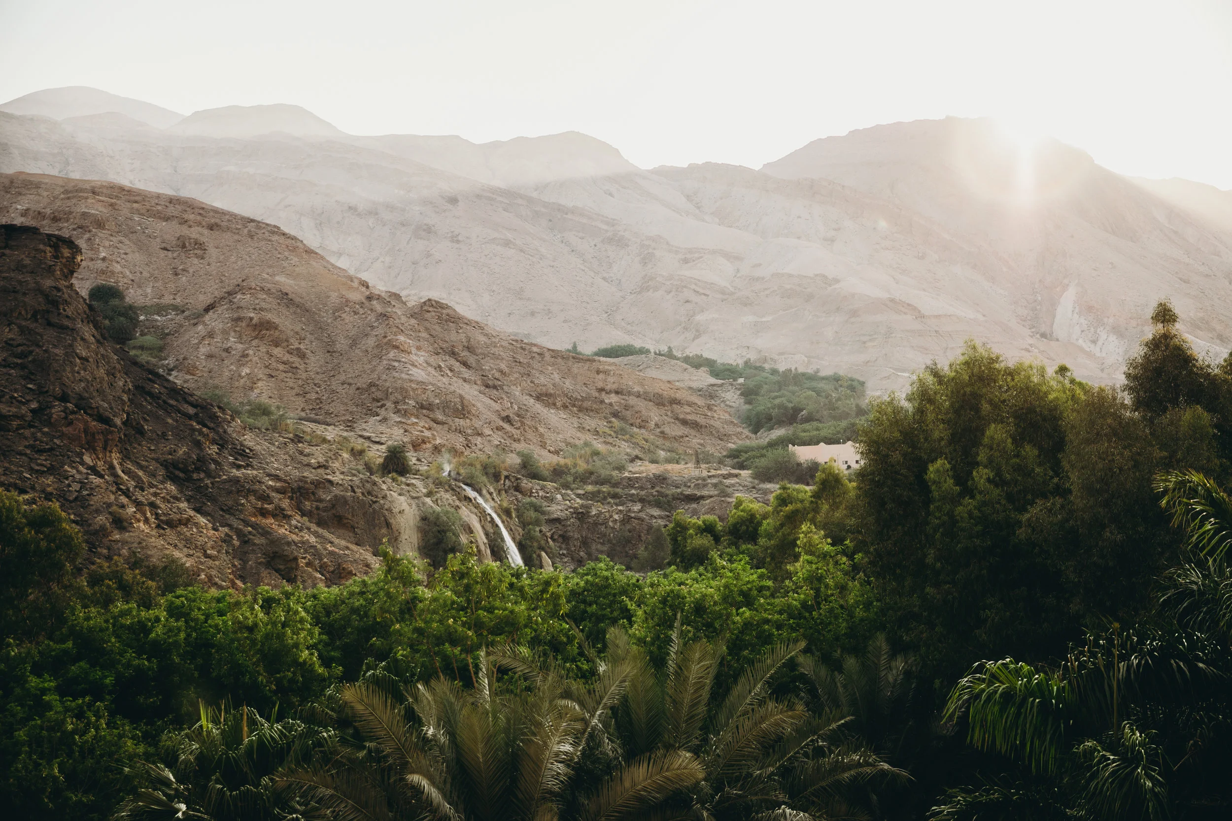 The next morning I woke up to this wonderful sight! We stayed at these beautiful hot springs in the middle of the desert! I looked out the window and saw the sun rising over steaming waterfalls and desert mountains dotted with palm trees. The food here was seriously amazing. You could eat on the deck that overlooked the falls and the chefs made you fresh pasta and kababs right before your eyes. Heaven!