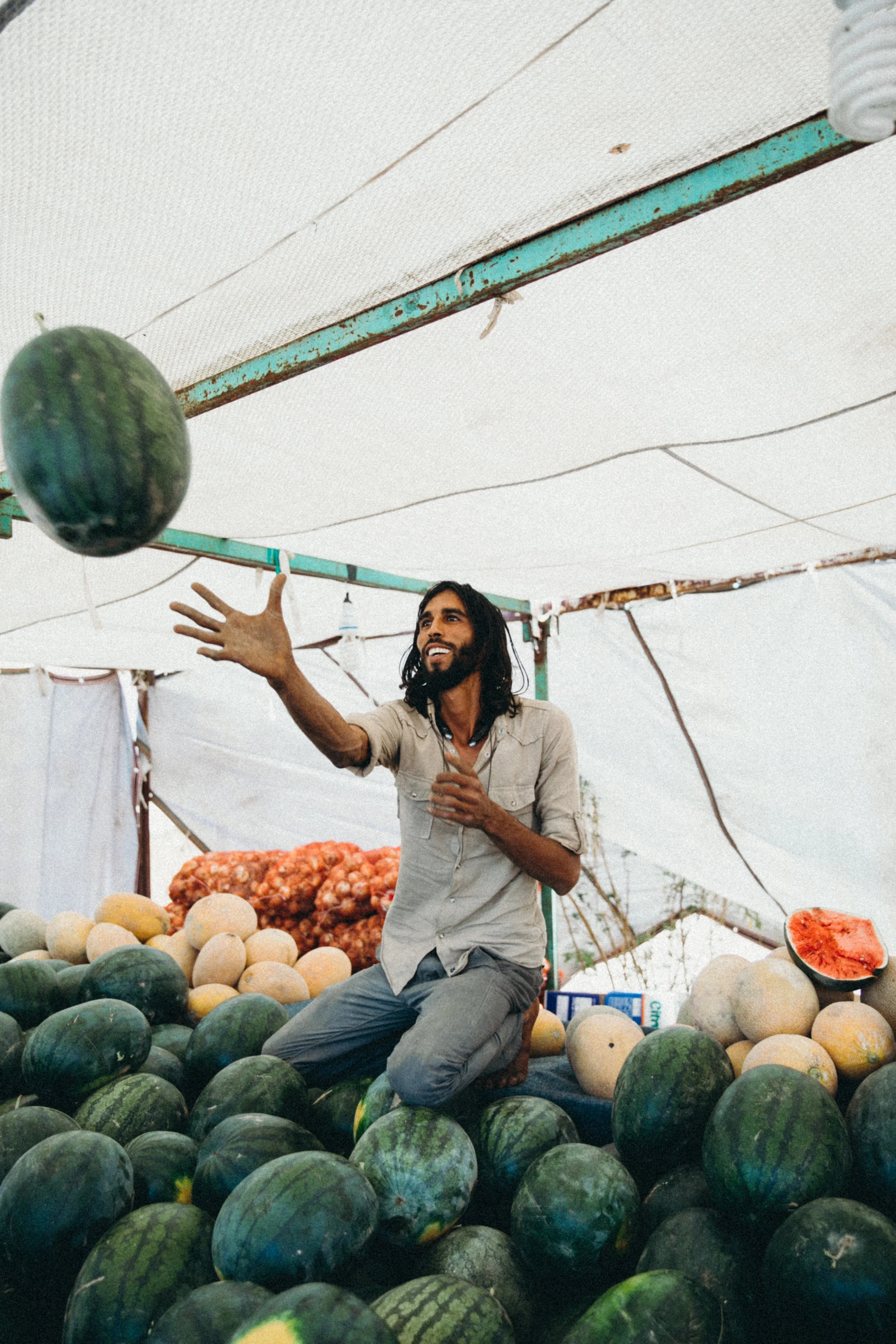 I was seriously so impressed by his watermelon throwing skills!