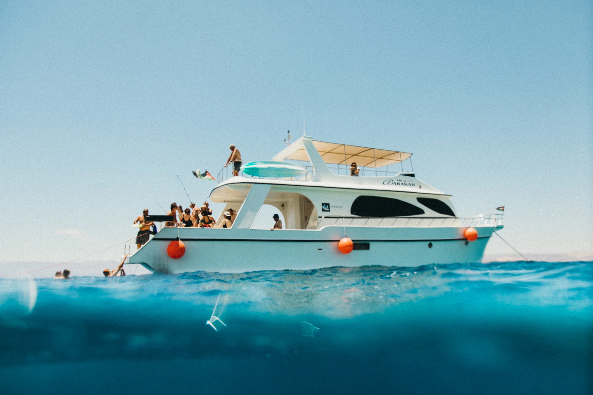 The boat stopped at two different reefs!