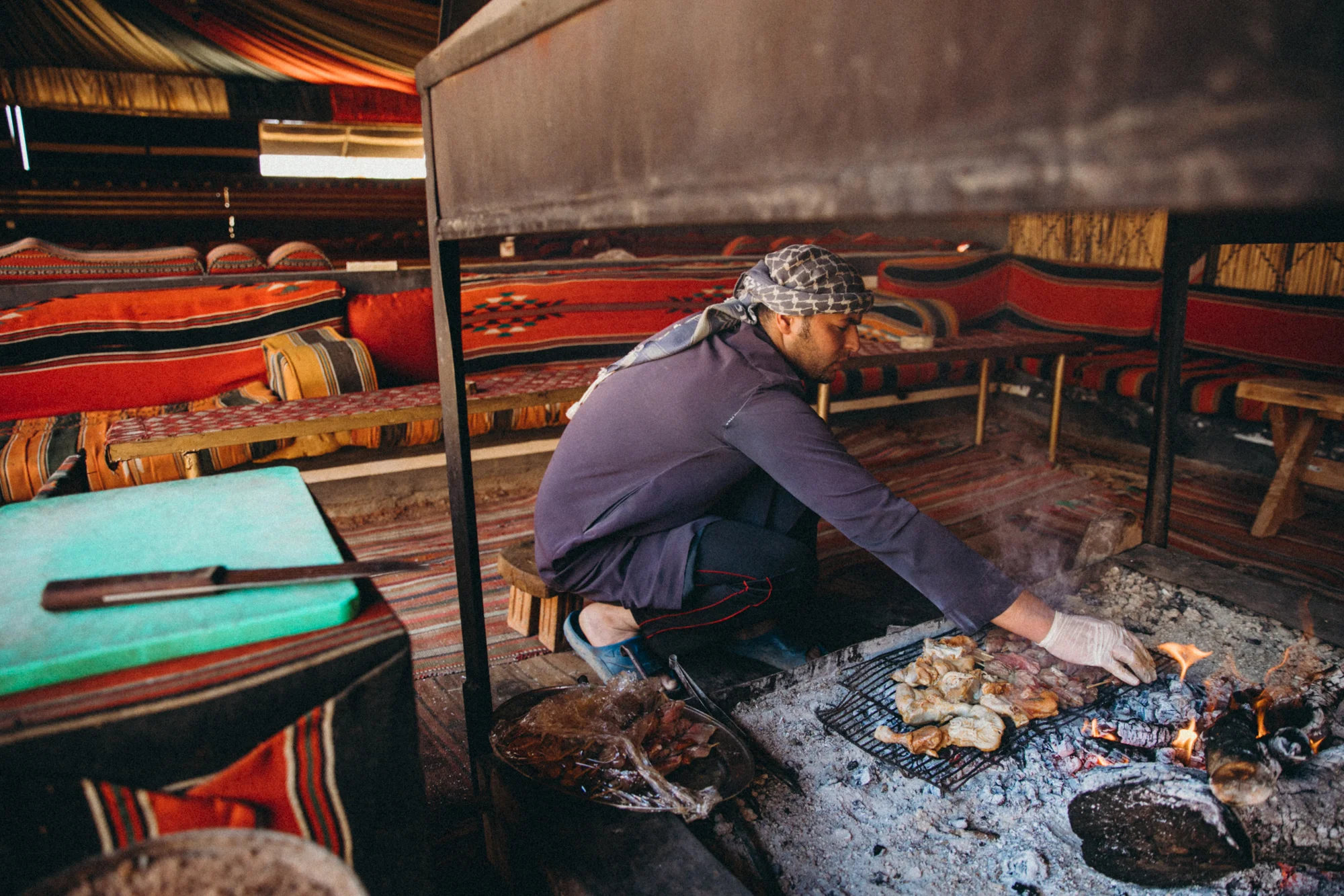 We ate lunch at this camp hotel where they cooked it all over the fire.