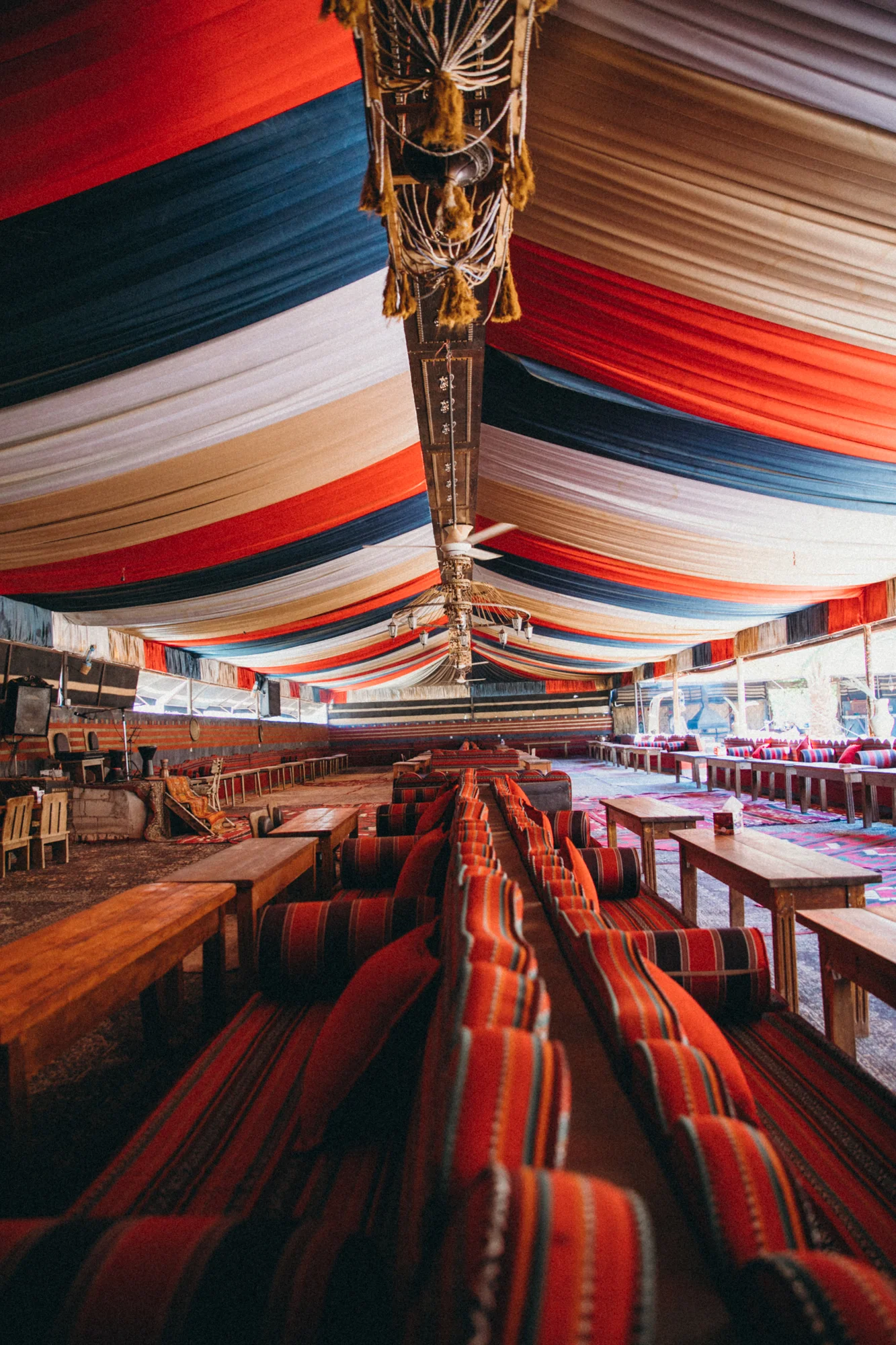 The colorful eating area!