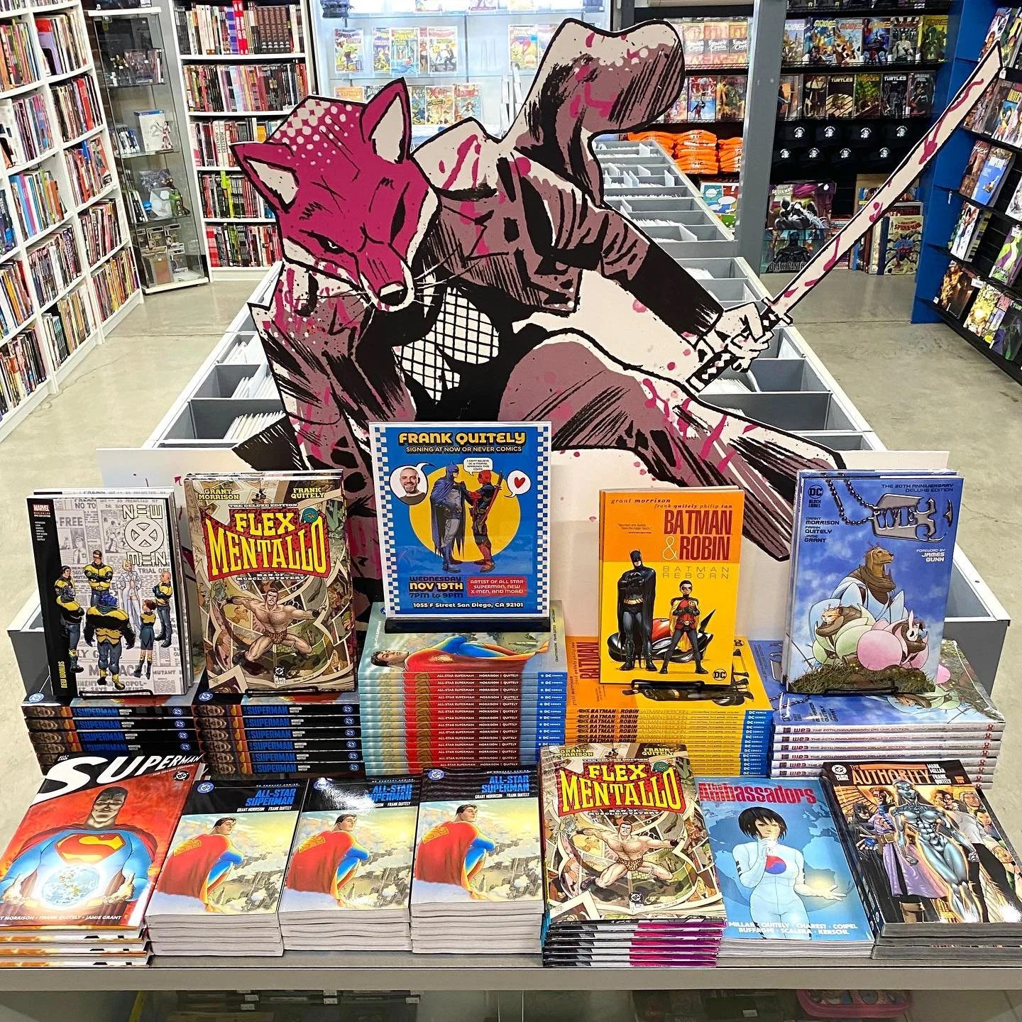 Frank Quitely is signing at Now Or Never in just 10 days! Join us from 7-9pm (after hours) on Wednesday the 19th for a FREE signing with one of our favorite artists!

We&rsquo;ve got stacks of his greatest hits ready and waiting for you: ALL STAR SUP