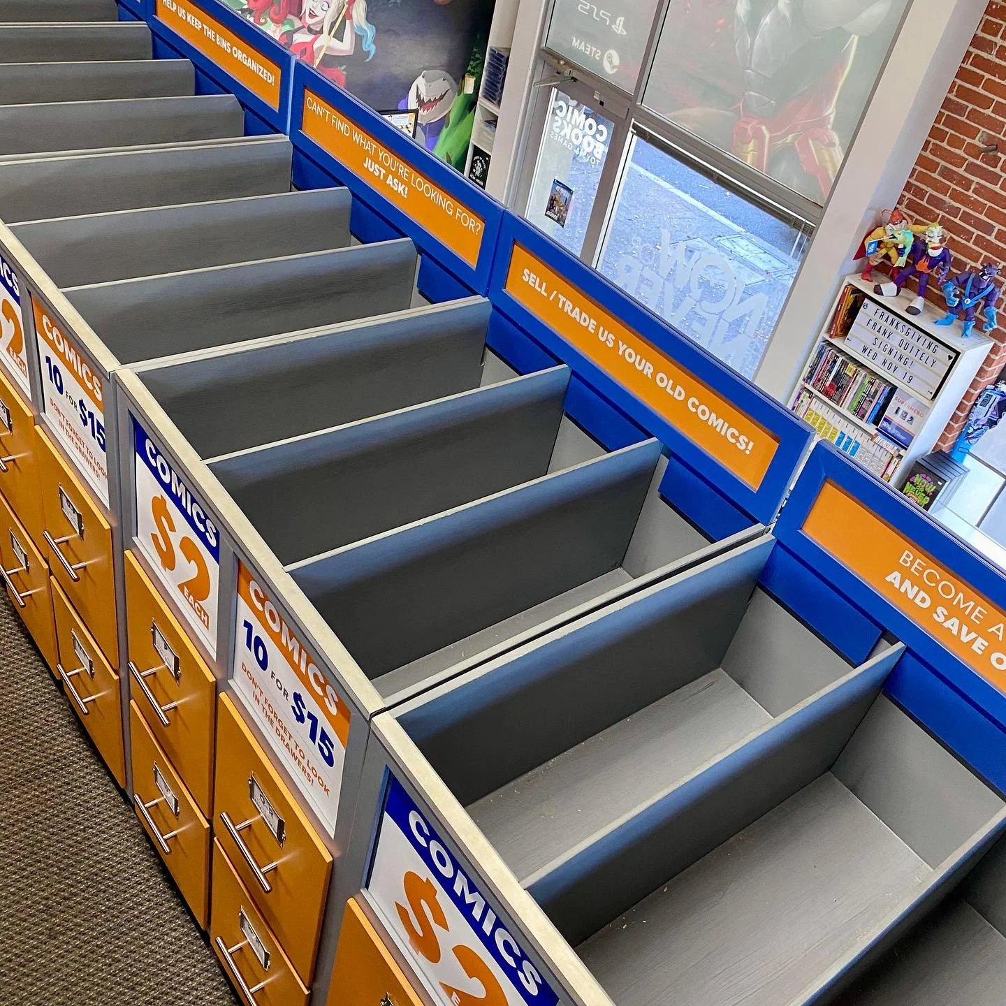 As we get closer and closer to opening up the new space (we&rsquo;re expanding into the building next door!) we&rsquo;re stuck in this awkward limbo where things are still getting shuffled around. 

Case in point: ALL our $2 bins have been emptied an