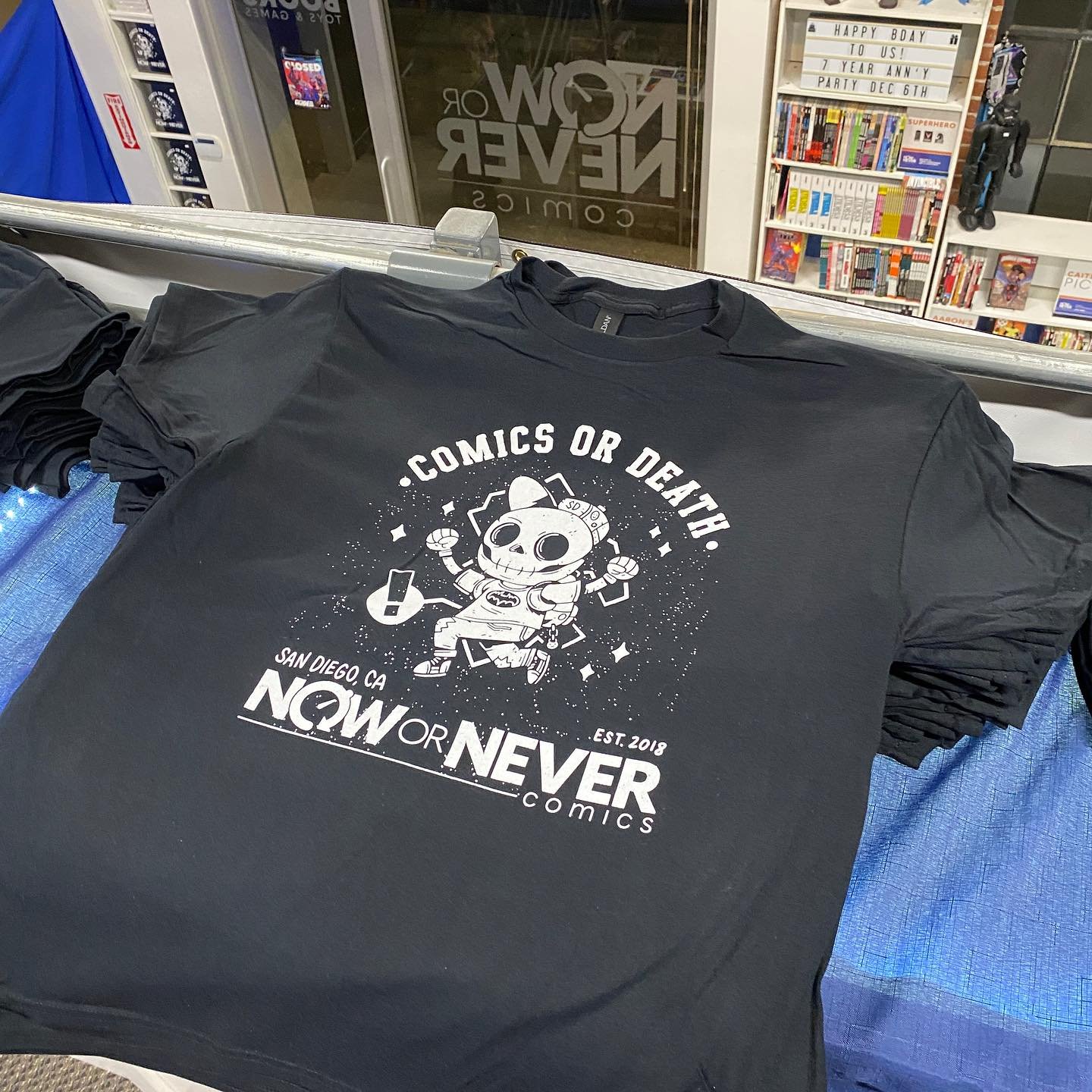 The pizza may be gone, but the party is still going at Now Or Never!

Today is the last day of our anniversary sale, so you still have time to get 25% off nearly everything in the shop. The only exceptions are this week&rsquo;s new books, items alrea