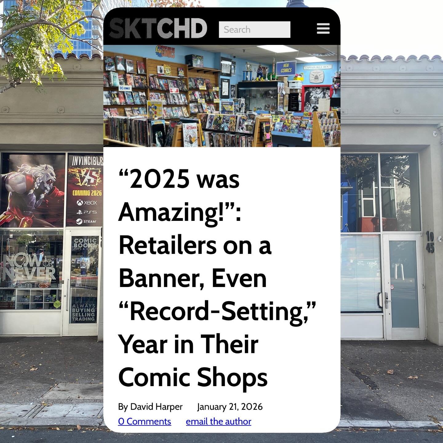 David at @sktchdcomic has been doing A+ comic reporting for years, so it&rsquo;s always an honor to be included in one of his retailer round ups. It was even sweeter than usual to be included in this one because it was SO positive! 

2025 was our bes