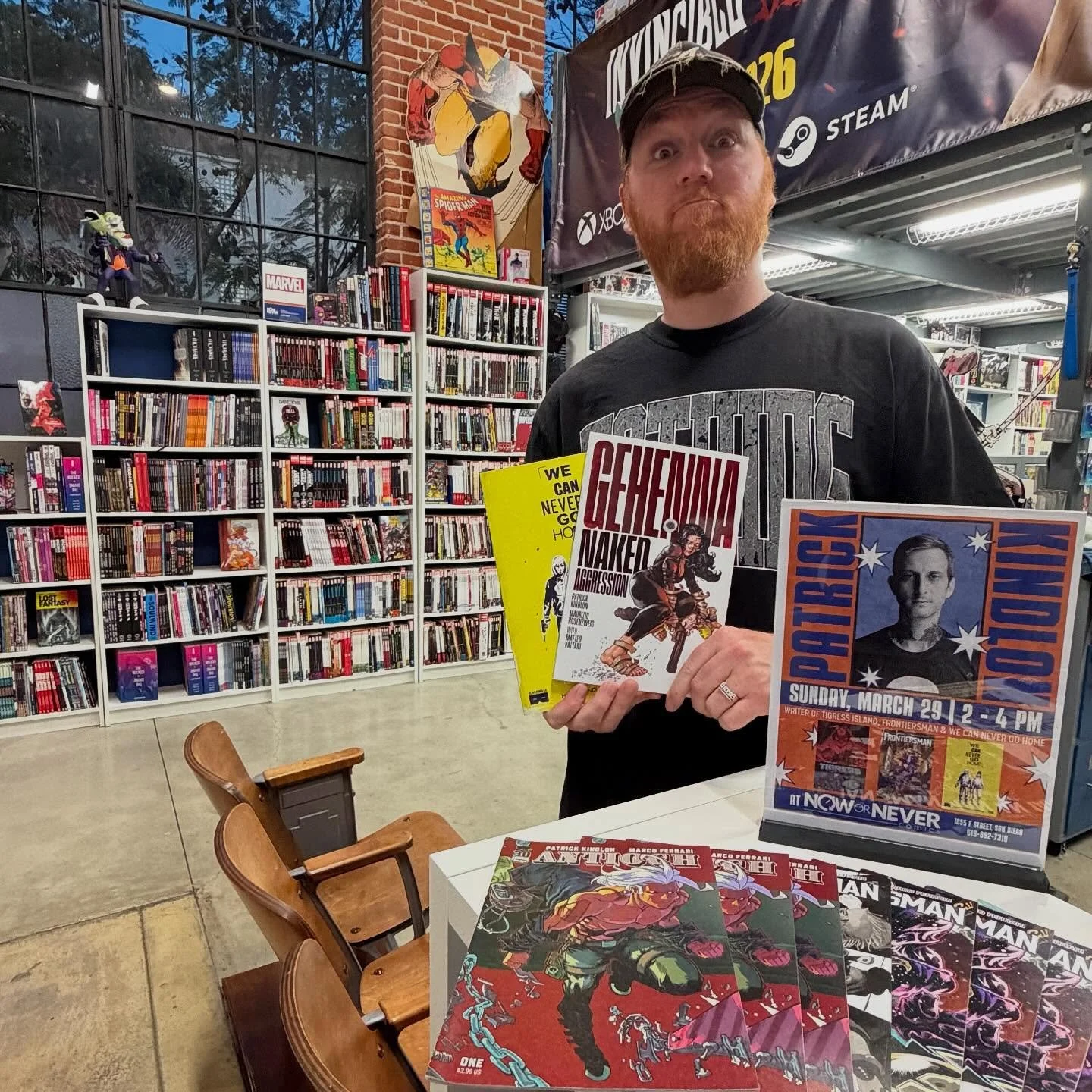 Come meet writer @patrickkindlon at the shop this Sunday! Patrick is the writer of TIGRESS ISLAND for Image, which is getting a rush 2nd printing after the 1st issue was an instant sell out just a few weeks ago. 

Were you lucky enough to snag the 1s