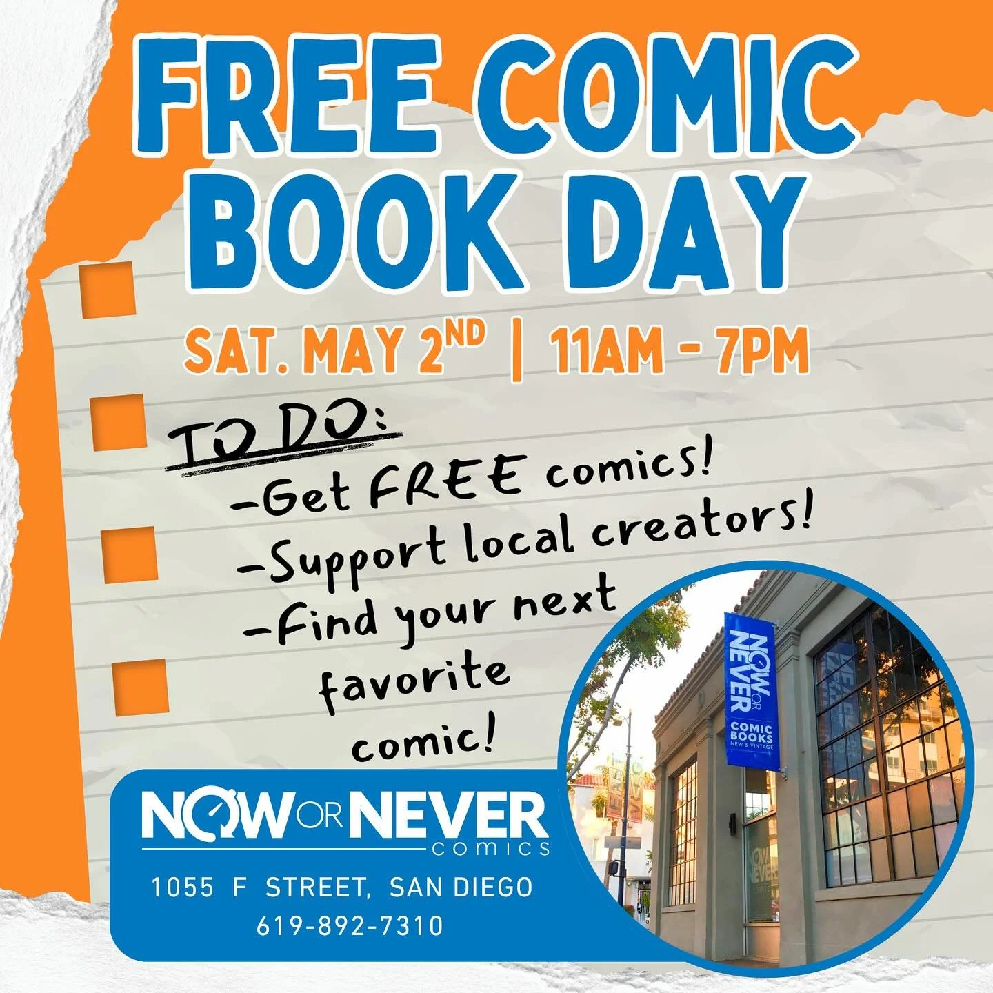 Free Comic Book Day is coming up on Saturday May 2nd, and we couldn&rsquo;t be more excited to announce the amazing local creators that will be appearing at Now Or Never!

This will be our first time hosting artists for FCBD, and it&rsquo;ll also be 
