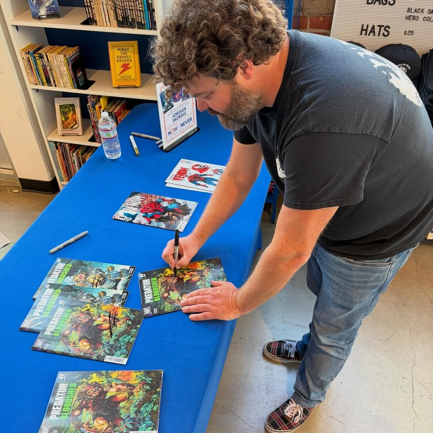 Huge thanks to @jordandavidmorris for signing with us over the weekend! It was rad having so many folks pick up his Web of Venom on Wednesday and then immediately come back on Saturday to get them signed. Web of Venom is SOLD OUT, but be on the looko