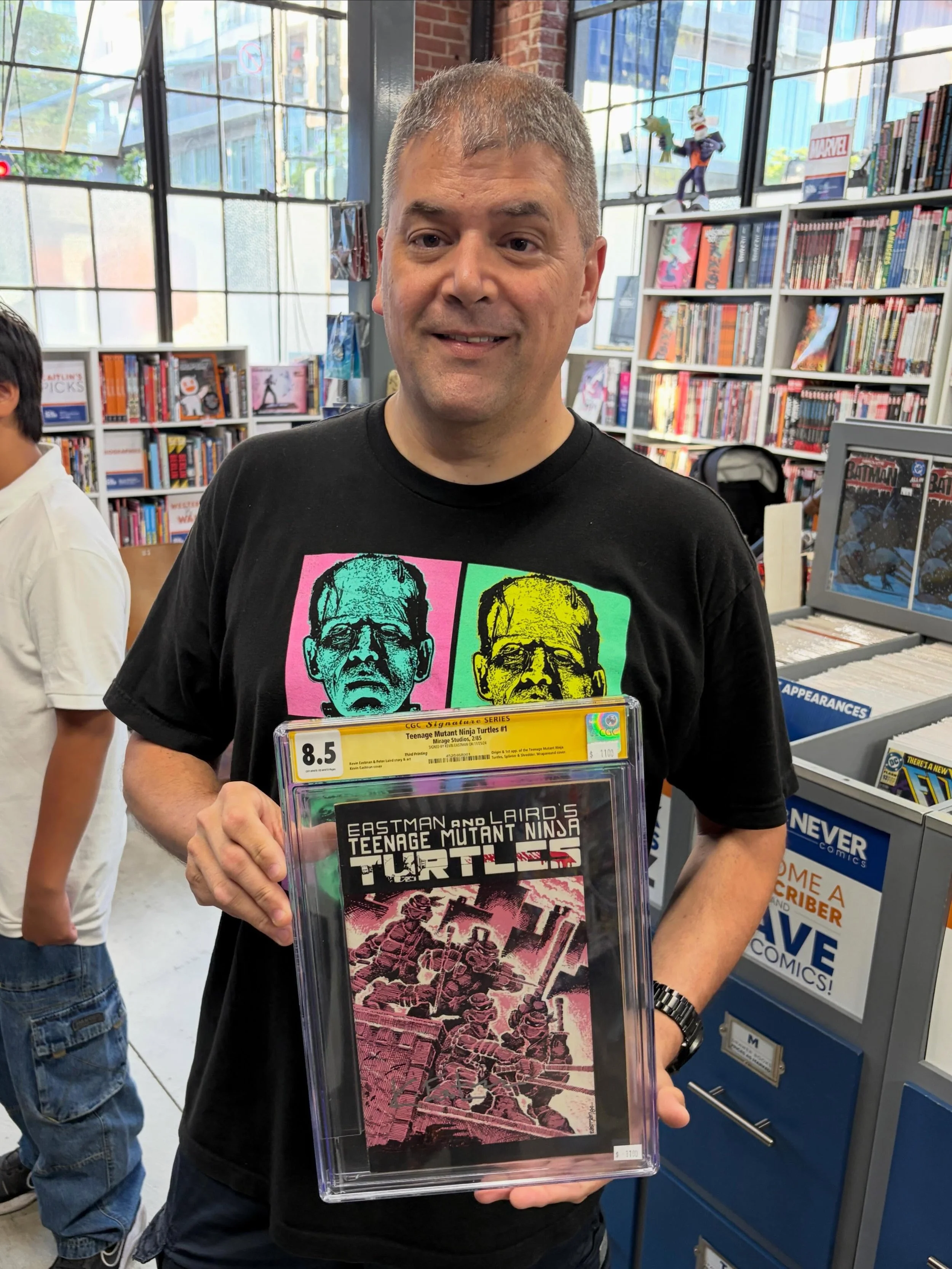 Just sold our signed TMNT 1! So glad it went to a good home (presumably in a sewer filled with pizza). 
🐢🐢🐢🐢🍕

We&rsquo;ll see a lot more traffic in the summer, and Comic-Con (only 7 weeks away!) is our busiest time of year, so if you&rsquo;ve h