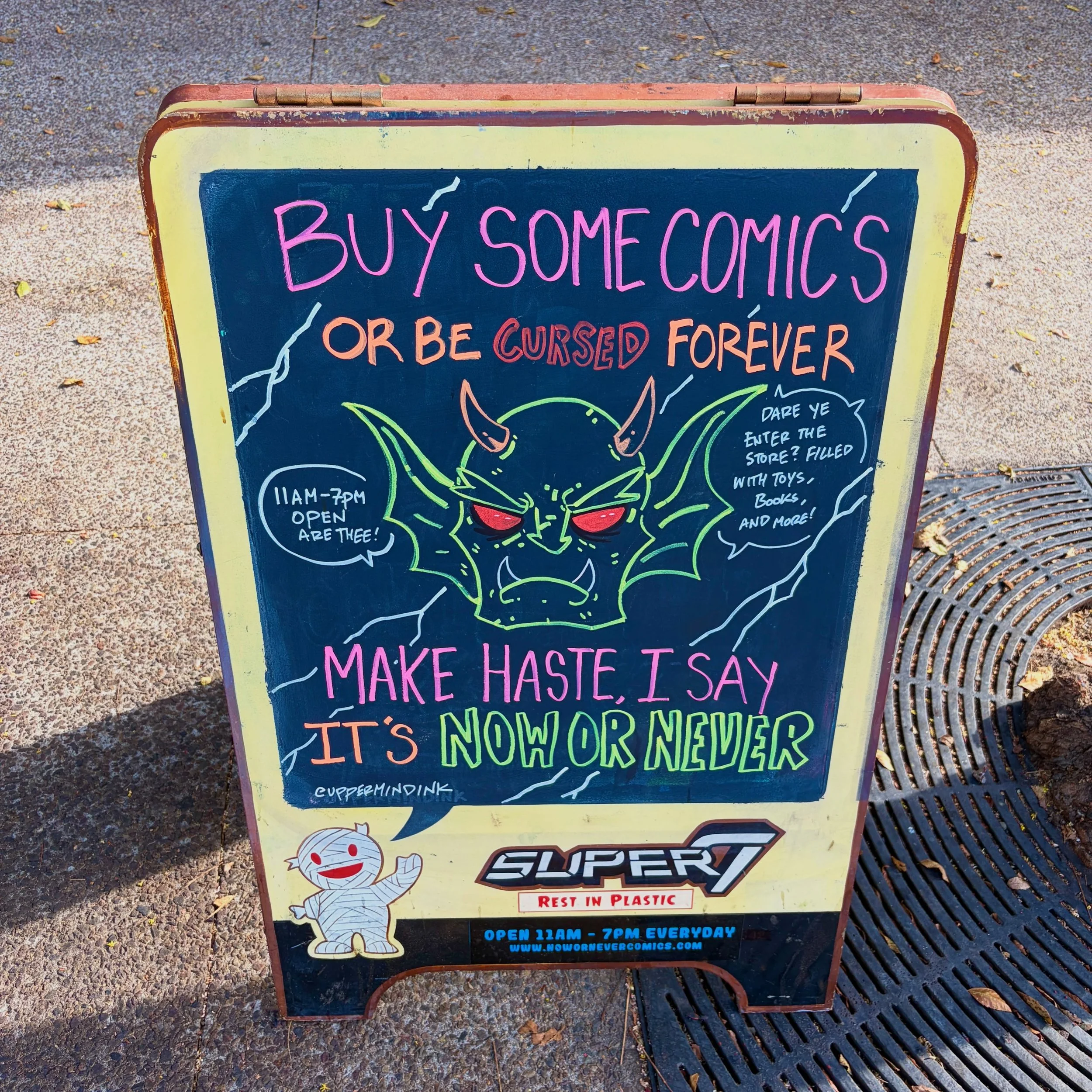Shiny new sidewalk signs courtesy of your friends and ours @uppermindink and @royallydivine!