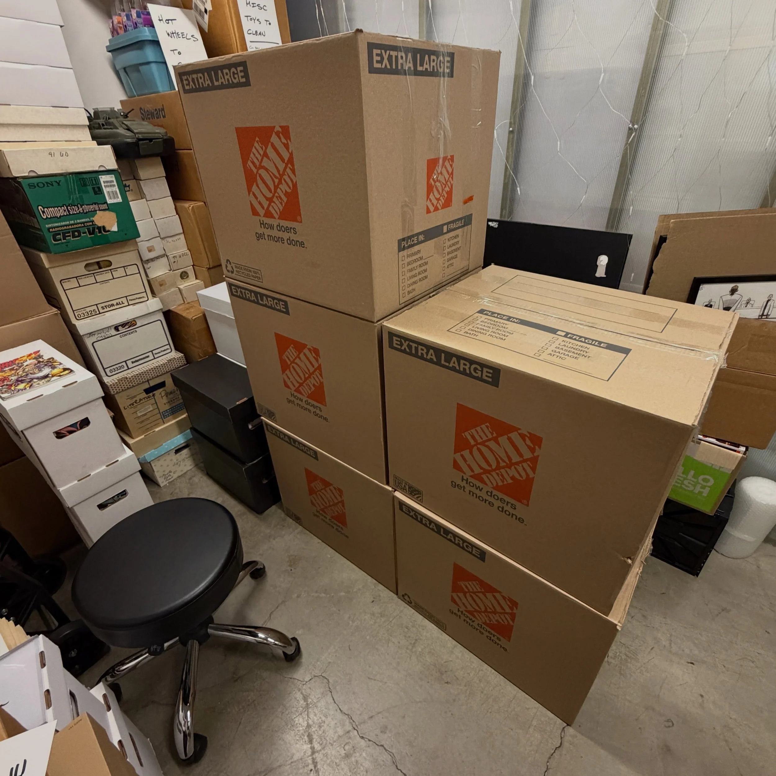 Collections are still coming in almost every single day! Starting to get swamped, but can&rsquo;t say no to more rad stuff. Here&rsquo;s 5 huge moving boxes full of toys we just picked up, all from 1 tv show. Any guesses what the show might be? (Hint