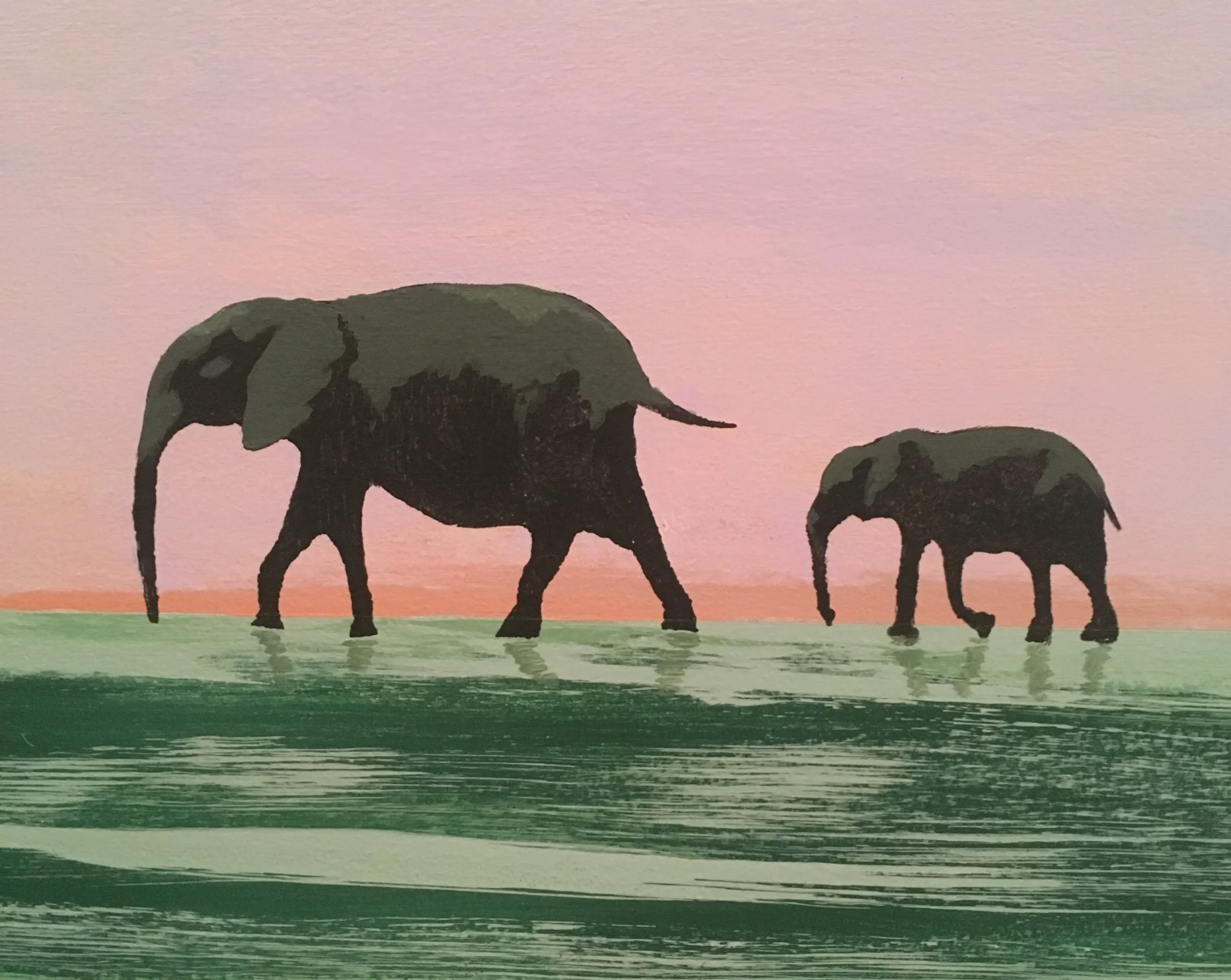  Landscape with Elephants detail. 