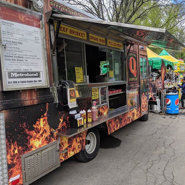 Getting my Q on. Stop by the truck to get your fix! #pulledpork #brisket #bbq