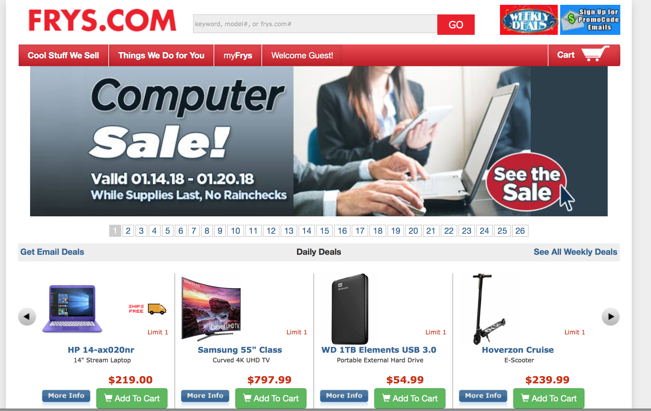 * Current Frys.com site