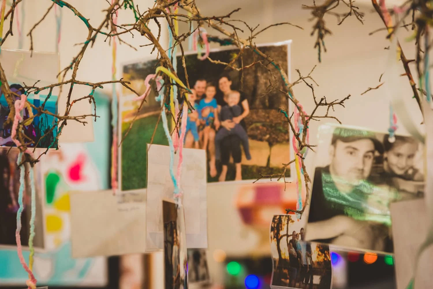 Chiselhurst children's family photos hanging in the classroom.