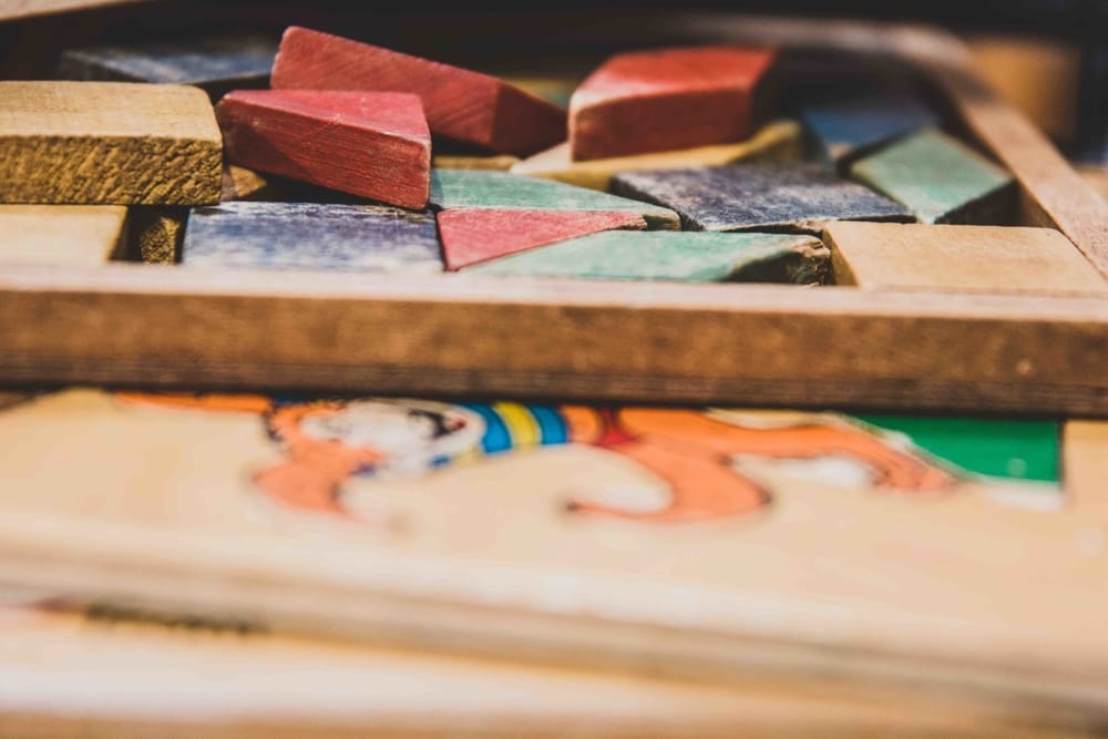 Classic old world wooden puzzles still in use at Chiselhurst