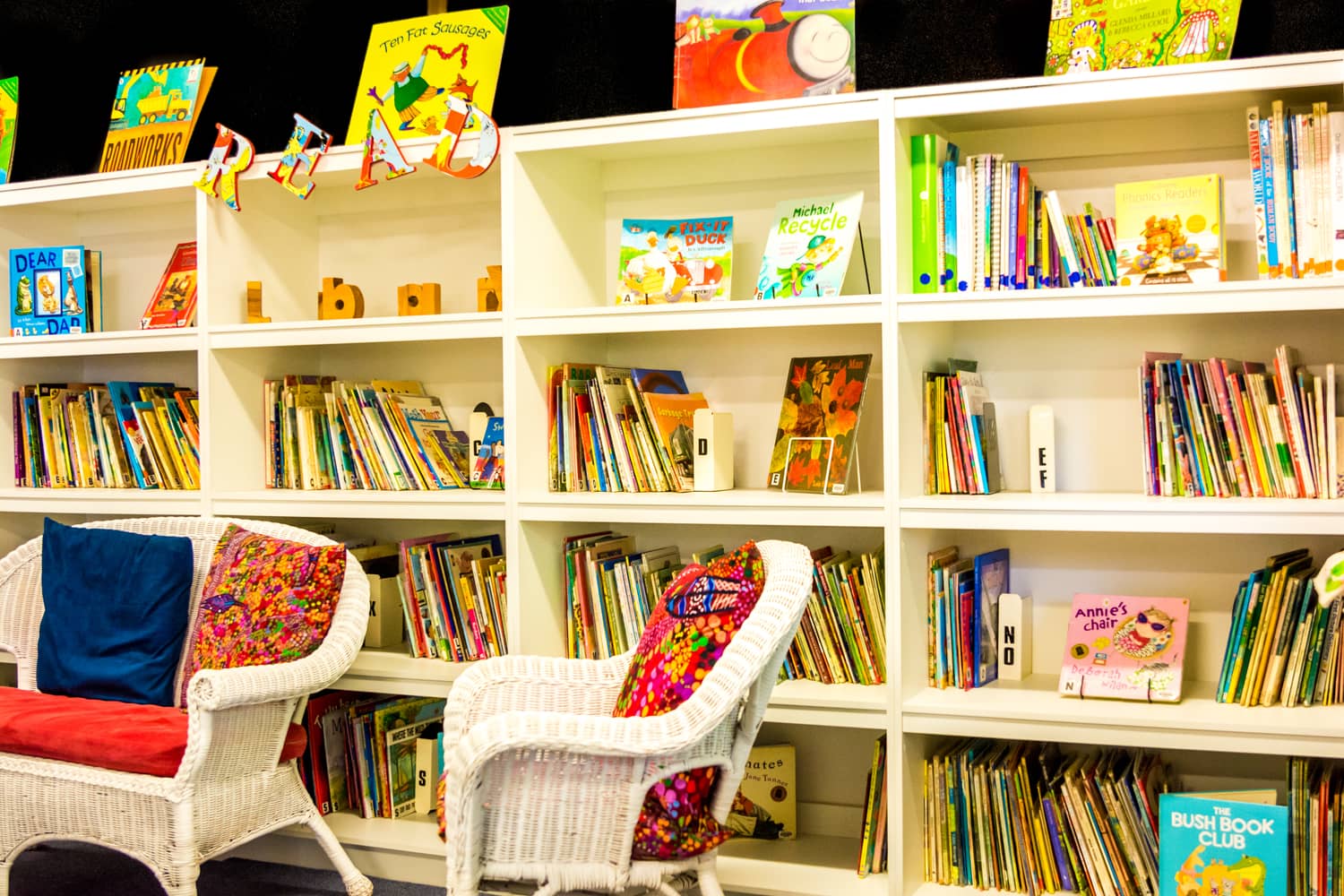 The chiselhurst library with a wonderful wall of books for learning and fun