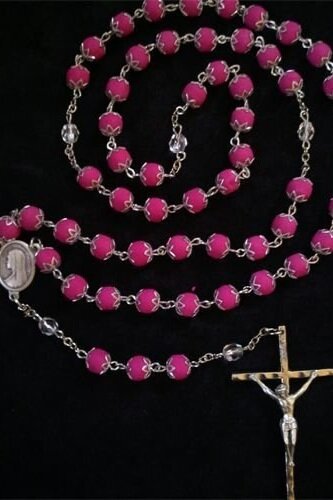 Figure 3: Holy rosary-made from compressed rose petals