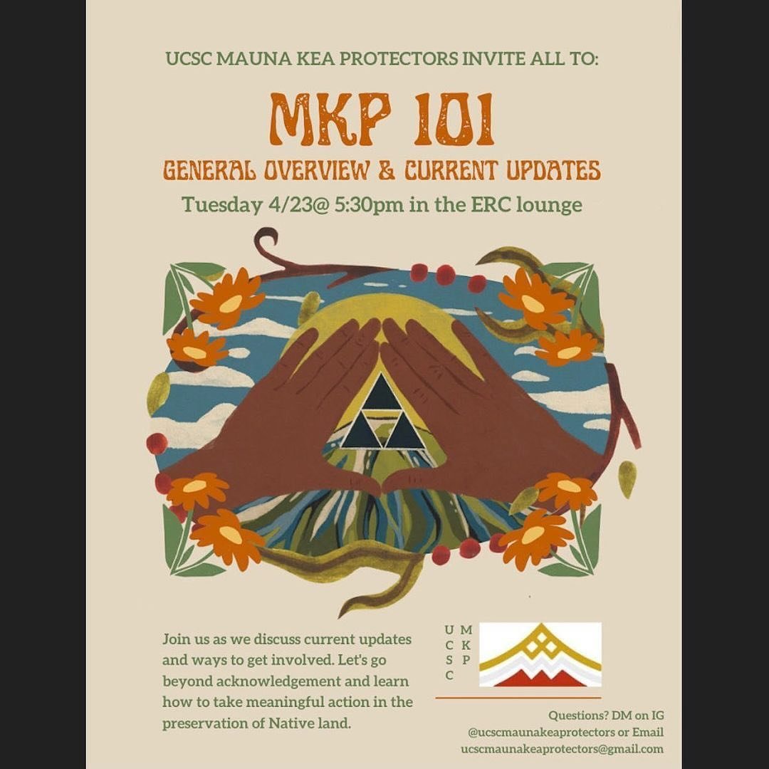 @ucscmaunakeaprotectors supporting Mauna Kea. Please follow them and @mkp_ucsb for updates and actions! Repost from @ucscmaunakeaprotectors
&bull;
Slugs! Are you interested in learning more about what our organization does on campus? Do you want to l