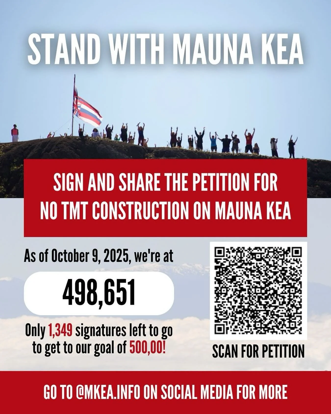 Although MKEA could not be there, Wouldn't it be amazing if we met our goal with the signatures of those attending the @hawaiiancouncil Convention on native Tulalip land in Washington this weekend? If you know someone there. Please send this flyer to