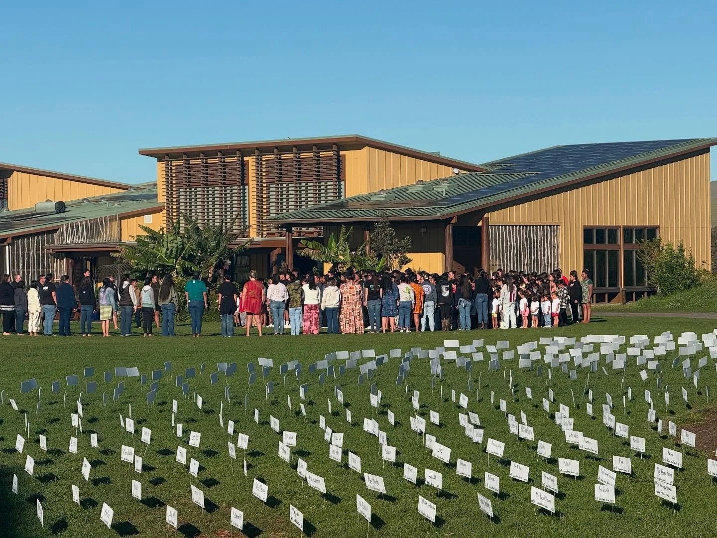 Official announcement of reaching the 500,000 goal on the 'A'ole TMT, No Construction Petition was made today at the Lā Kū'oko'a Event at Kanu o Ka 'Āina. So honored to follow Aunty Max who was accompanied by Ivy with the announcement! Aunty Max who 