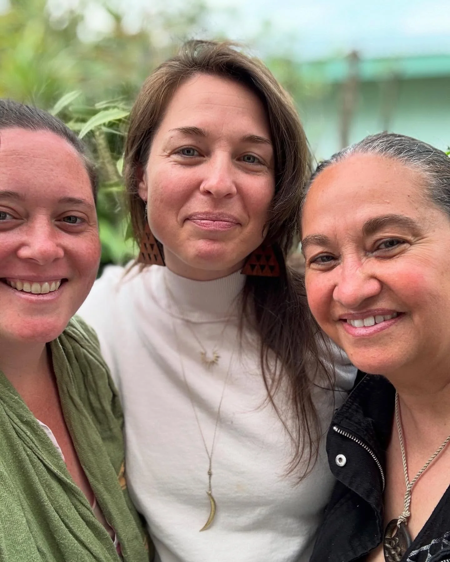 Mauna Kea Wear Wednesday whether it be like shown here by  wearing a Mauna Kea Shawl, Mauna earrings or a Mauna pendant and jacket. We are still here. Today I recognize Abby (center) and Ruth whose masters projects were a huge part of MKEA receiving 