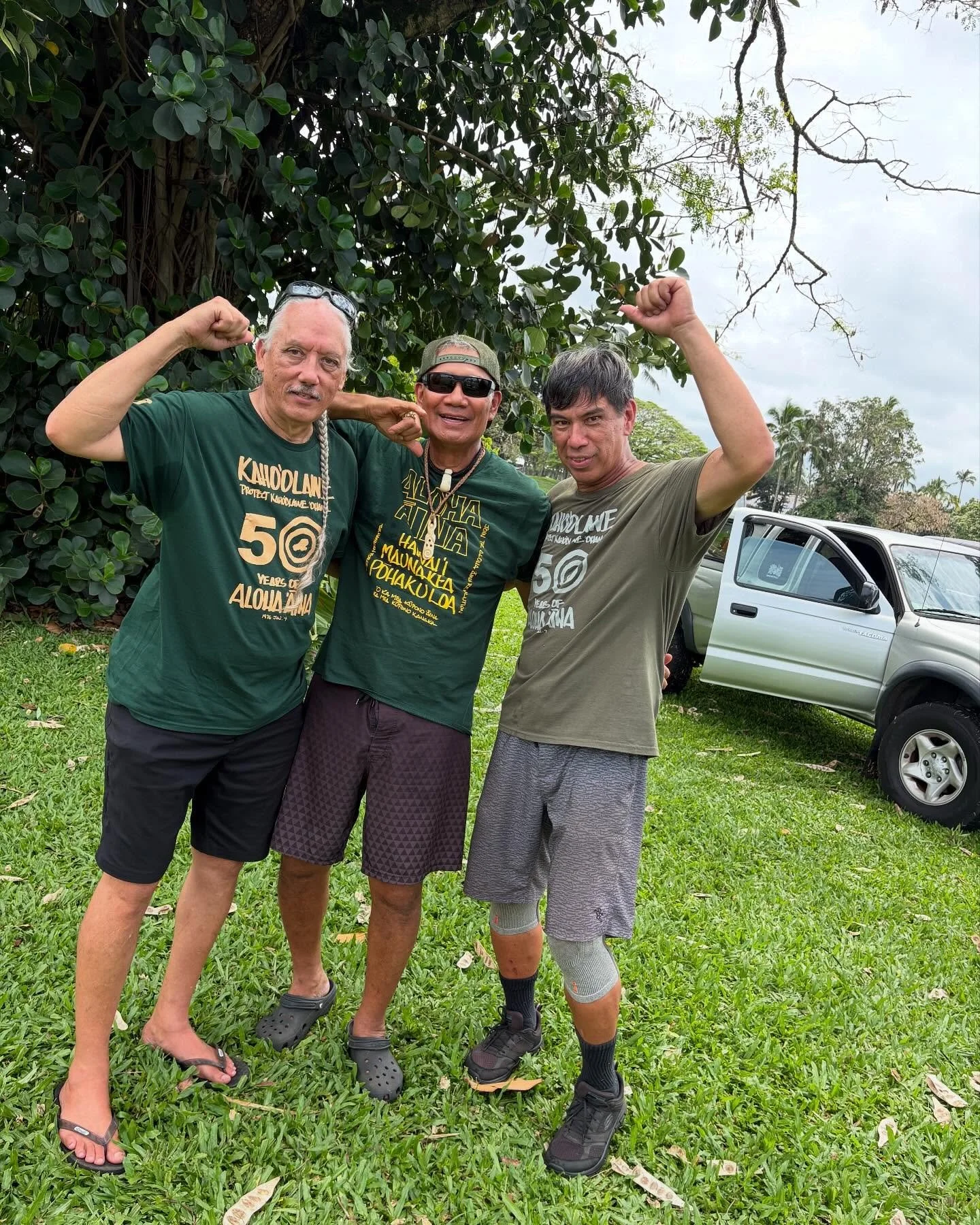 Mauna Kea Wear Wednesday saluting the OGs all who were moved to be significantly involved in the protection efforts to stop the bombing of Kahoolawe 50 years ago and who are still here today leading the Aloha 'Āina Unit and standing for Mauna Kea a M