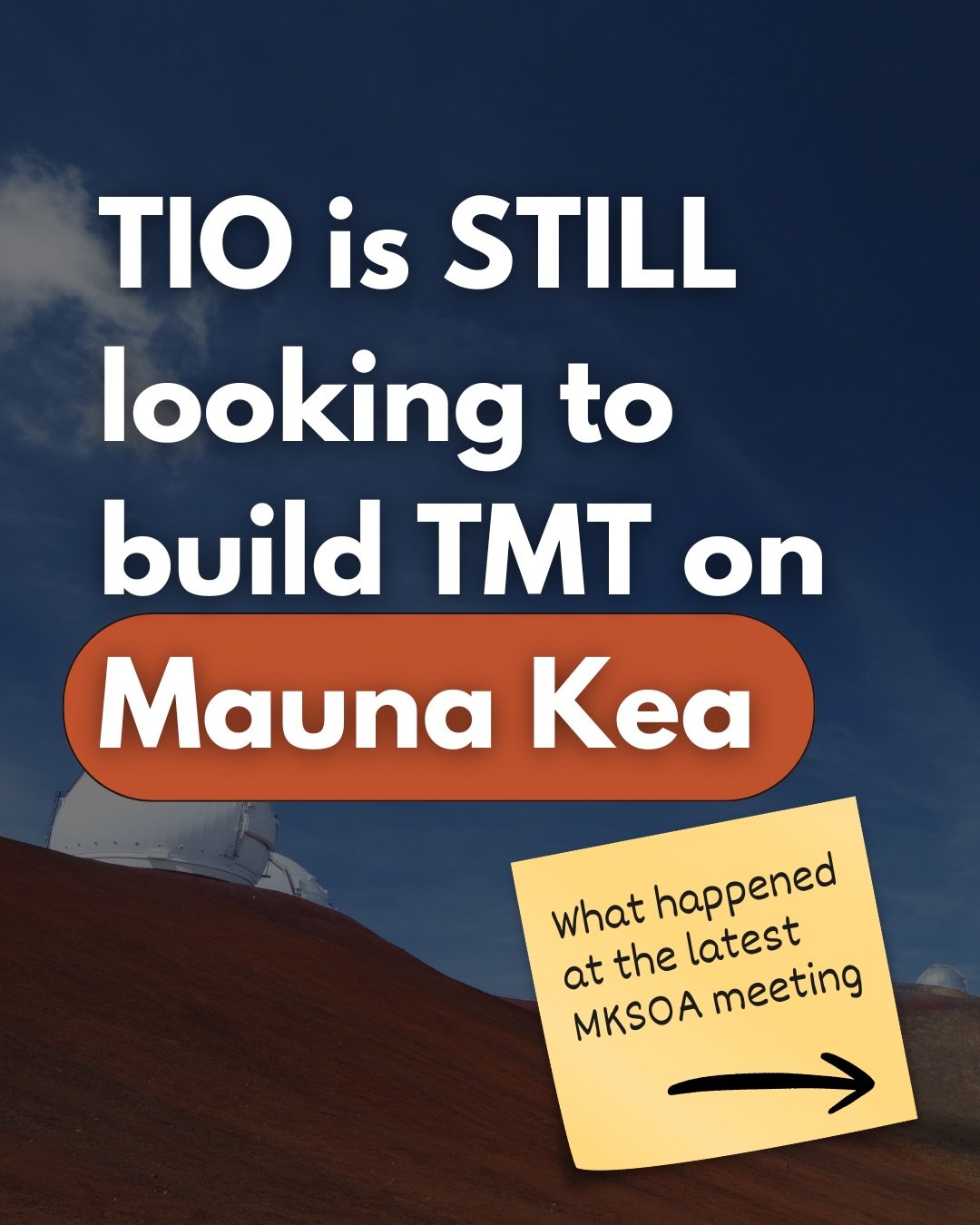 This is an MKEA &ldquo;E Makaʻala Kākou&rdquo; message regarding Agenda Item IX at the most recent MKSOA meeting&nbsp; on the feasibility of building on the decommissioned&nbsp;Caltech Submillimeter Observatory (CSO) site on Mauna Kea. This brings to