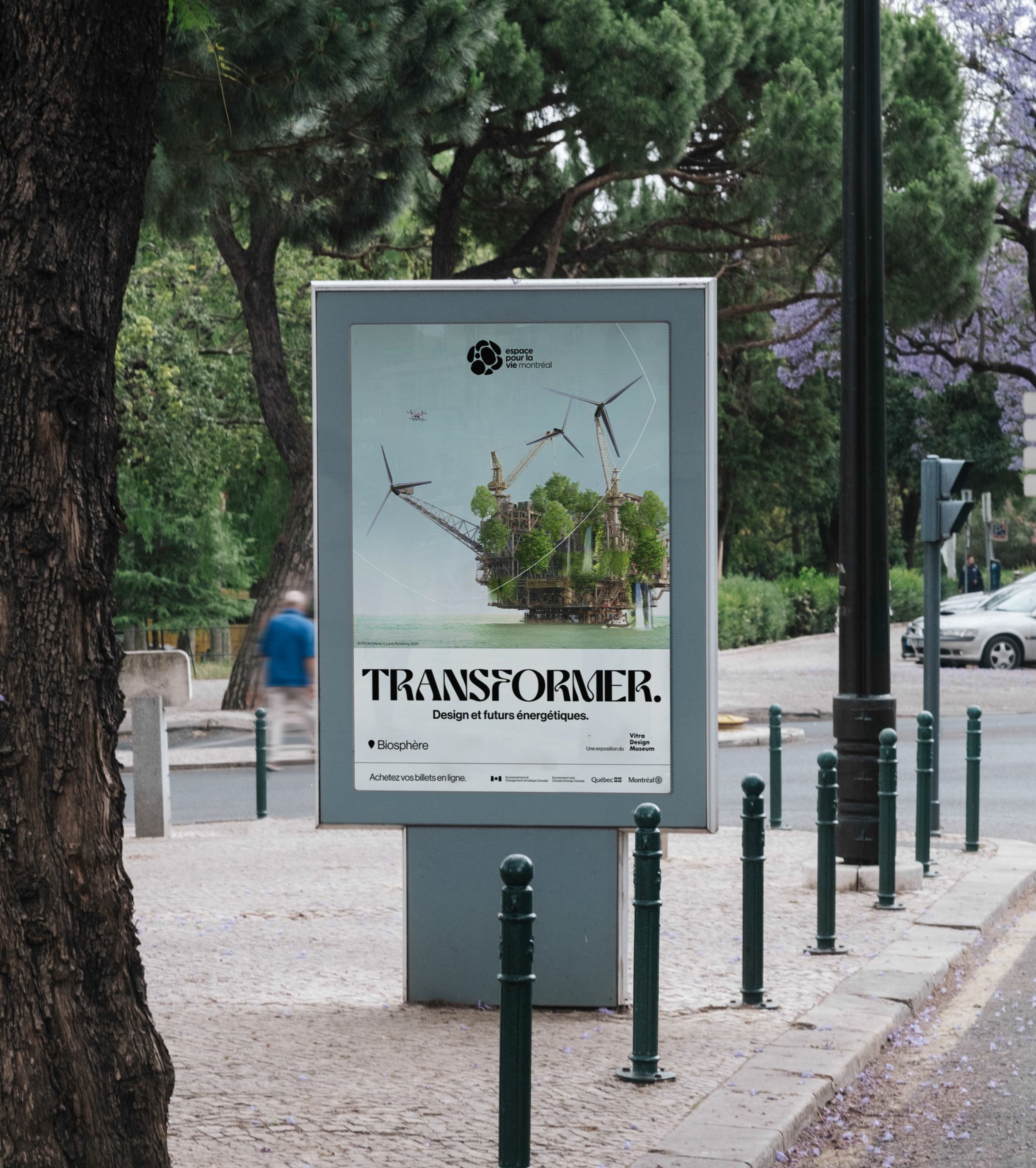 Notre projet à l'affiche à Montréal pour l'expo Transformer à la Biosphère !