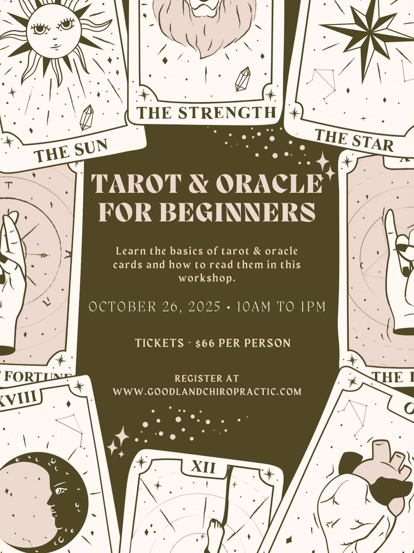 🔮 Spotlight Saturday 🔮

 Curious about tarot or oracle cards? ✨ Join Justine and Alyssa for a magical two-hour workshop designed for beginners and intuitive explorers alike! 🌙

 We&rsquo;ll cover the basics, teach you how to connect with your intu
