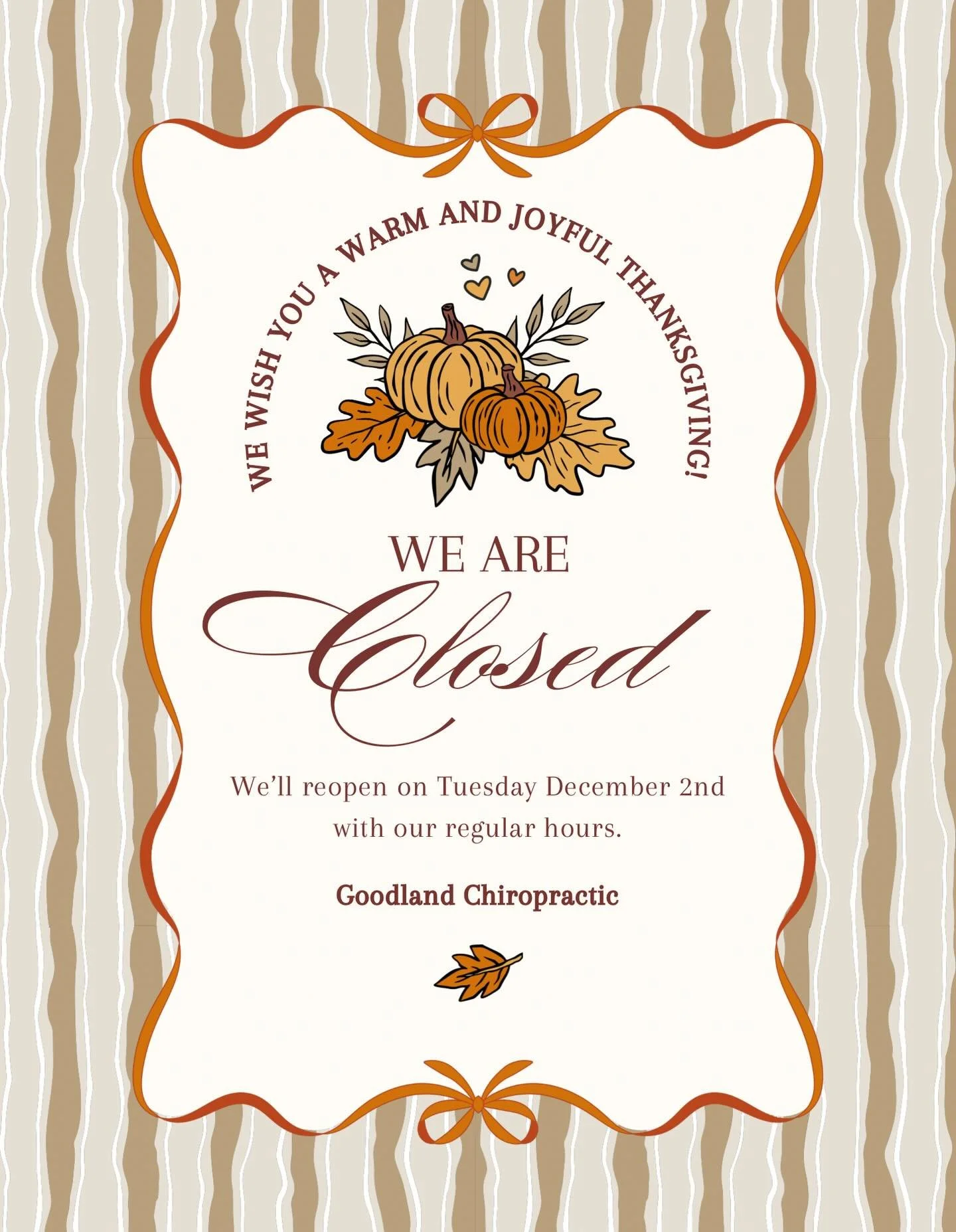 Our office is closed as we give thanks and enjoy the holiday. We&rsquo;ll be back on December 2nd. Happy Thanksgiving to you and yours!