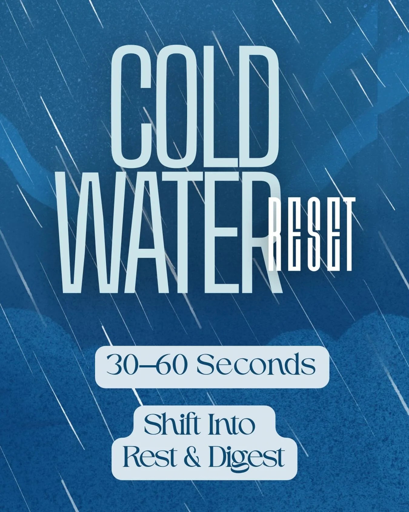 Winter invites us to slow down, soften, and support our nervous system.

 One simple way to do that? 30&ndash;60 seconds of cold water. ❄️

After the initial shock, your vagus nerve kicks in&mdash;helping your heart rate settle and shifting you into 