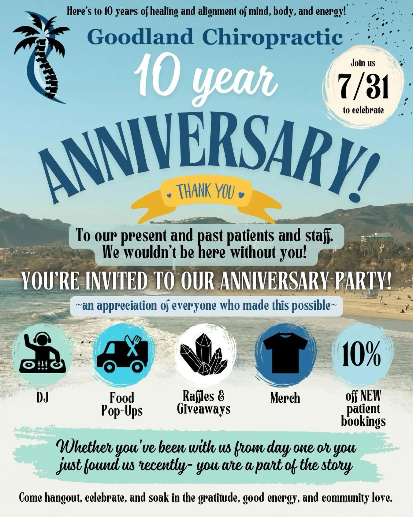 Can you believe it?!? 10 years of Goodland Chiropractic!❤️&zwj;🔥

Thank you for being part of our Tribe! We have loved being a part of your healthcare journey and get so much joy seeing your wins! We have also loved being a space that feels safe to 