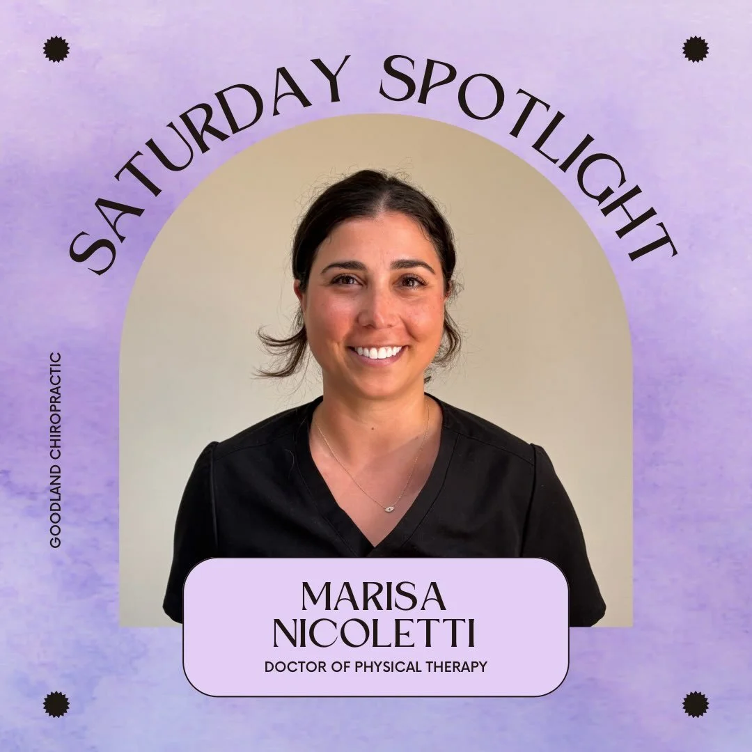 ✨Saturday Spotlight✨

We have an exciting new edition to the team at Goodland Chiropractic! Meet Marisa, our Doctor of Physical Therapy! 

She will be starting the first week of October! We are running a limited time offer for active Goodland Tribe! 
