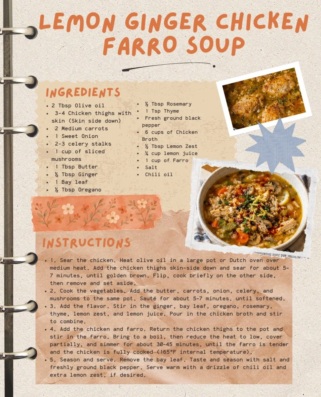 🍋🧠 Lemon Ginger Chicken Farro Soup | Nutrient-Dense Brain Food 🍲🌿
✨ THE BIGGER PICTURE
Nutrient density is about more than one superfood or a single mineral. It is the combination of essential nutrients, fiber, protein, healthy fats, and benefici