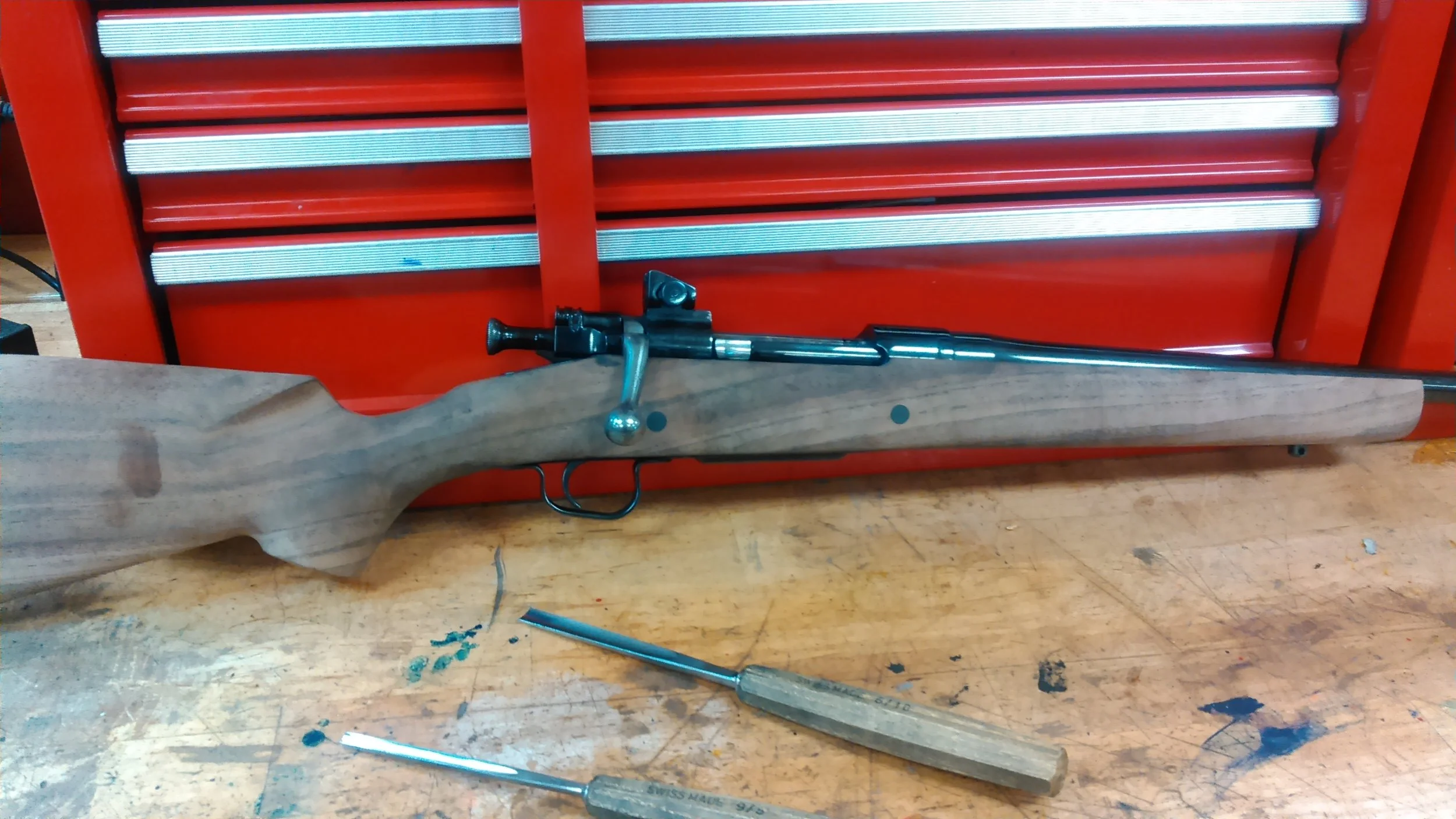 The new Boyd's Claro X Walnut stock required some inletting anyways, so a little more to fit the trigger was no big deal. 