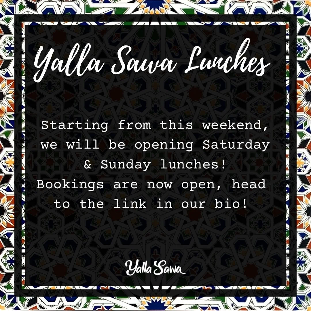 📣 Yalla Sawa is kicking off lunches this weekend.
Round up your crew and book now!
.
#yallasawa #cronulla #longlunches #sutherlandshire #restaurant