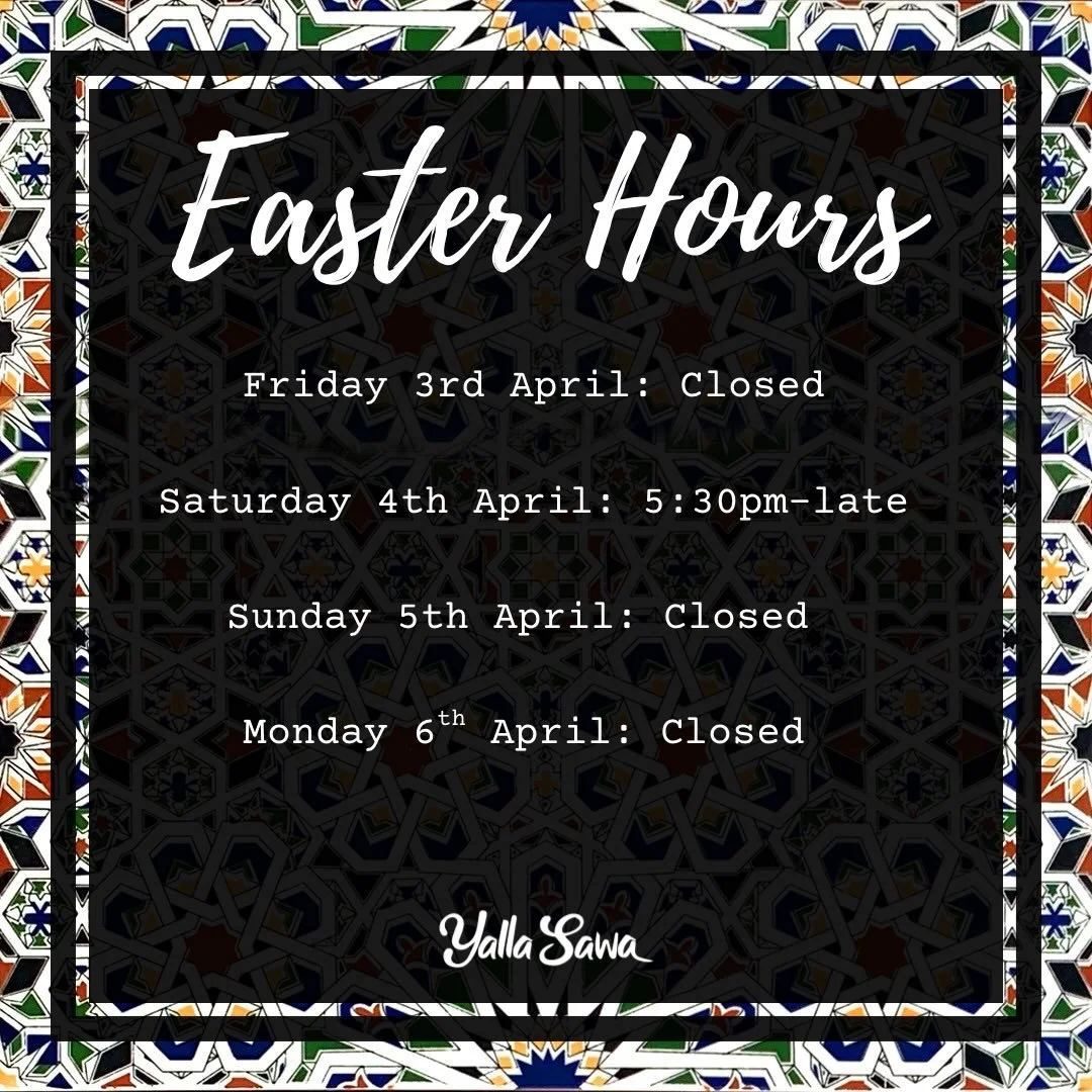 🐰Easter Hours🐰 - We will be open this Saturday night, then back open from Tuesday next week. We hope everyone has a nice happy Easter.