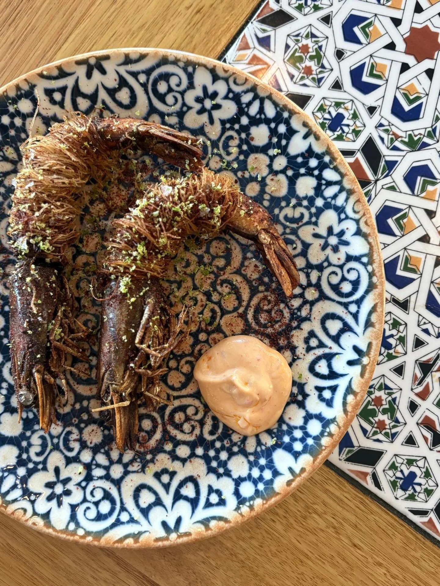 ~ Australian king prawn, kata&iuml;fi pastry, ras el hanout rub, sumac, lime zest ~

#yallasawa #cronulla #restaurant #sydneyeats