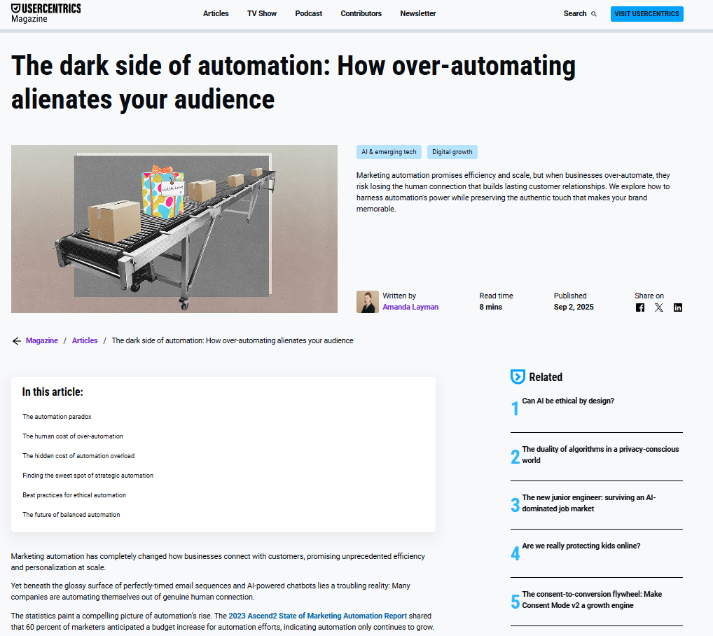 Tech Magazine Article: Dark Side of Automation