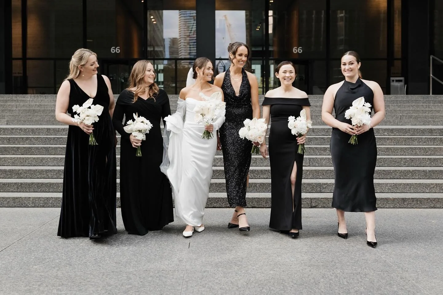 There&rsquo;s just something timeless about a wedding party dressed in black and white.

I might be a little biased, but groomsmen in classic tuxedos and bridesmaids in black? That&rsquo;s the formula for photographs that are effortlessly iconic.

Fr