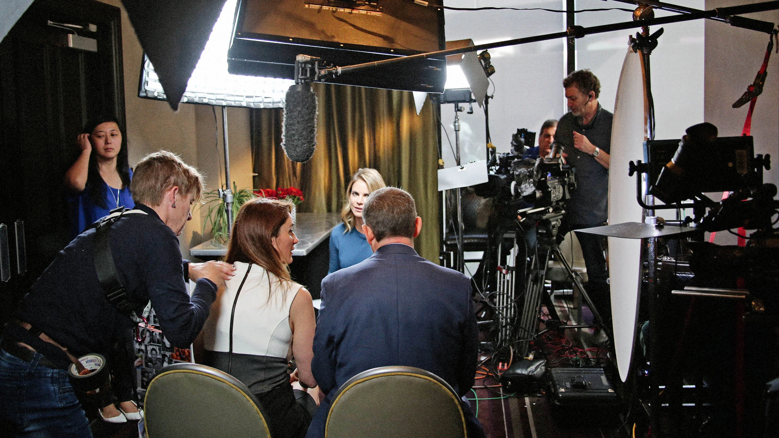 Behind the scenes of the NBC News interview by Natalie Morales