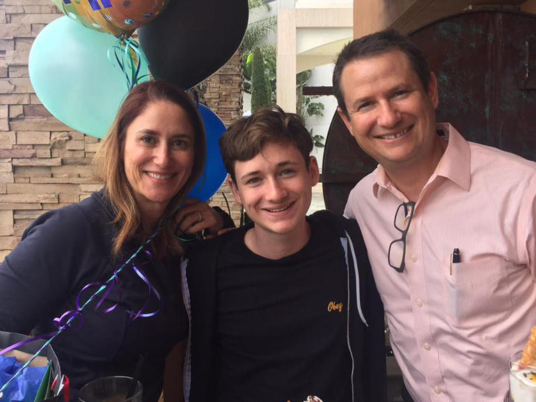 Blaze Bernstein with his parents Gideon and Jeanne Pepper Bernstein. "He liked to turn the ordinary into the extraordinary," Gideon said of his son. GIDEON BERNSTEIN